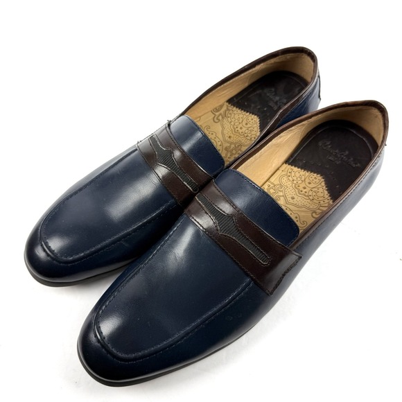 Robert Graham Loafers 12 Mens Slip On Blue Brown Leather Colorblock Worn Once main image 6